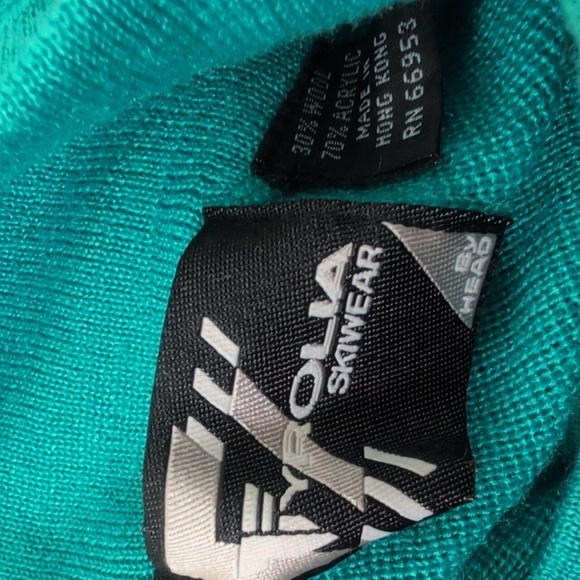 Tyrolia By Head Vintage Ski Sweater Turquoise Medium Wool Acrylic Blend - Picture 7 of 7